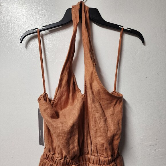 Cloth & Stone burnt orange linen halter maxidress XSmall NWT Summer Concert - Picture 8 of 10